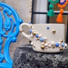 NAZAR BONCUKLU MUG [ içi mavi]